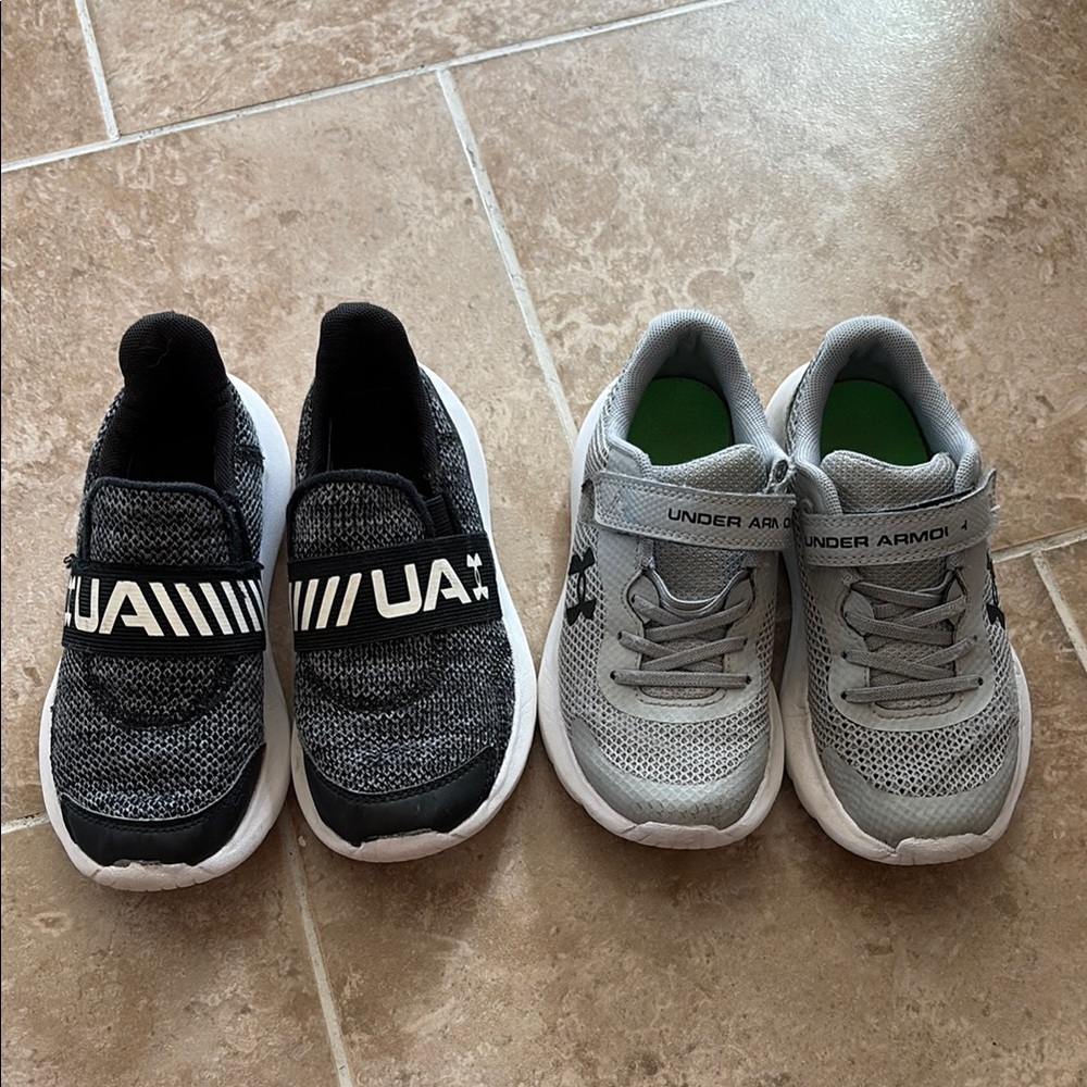 Bundle of boys under armour shoes.